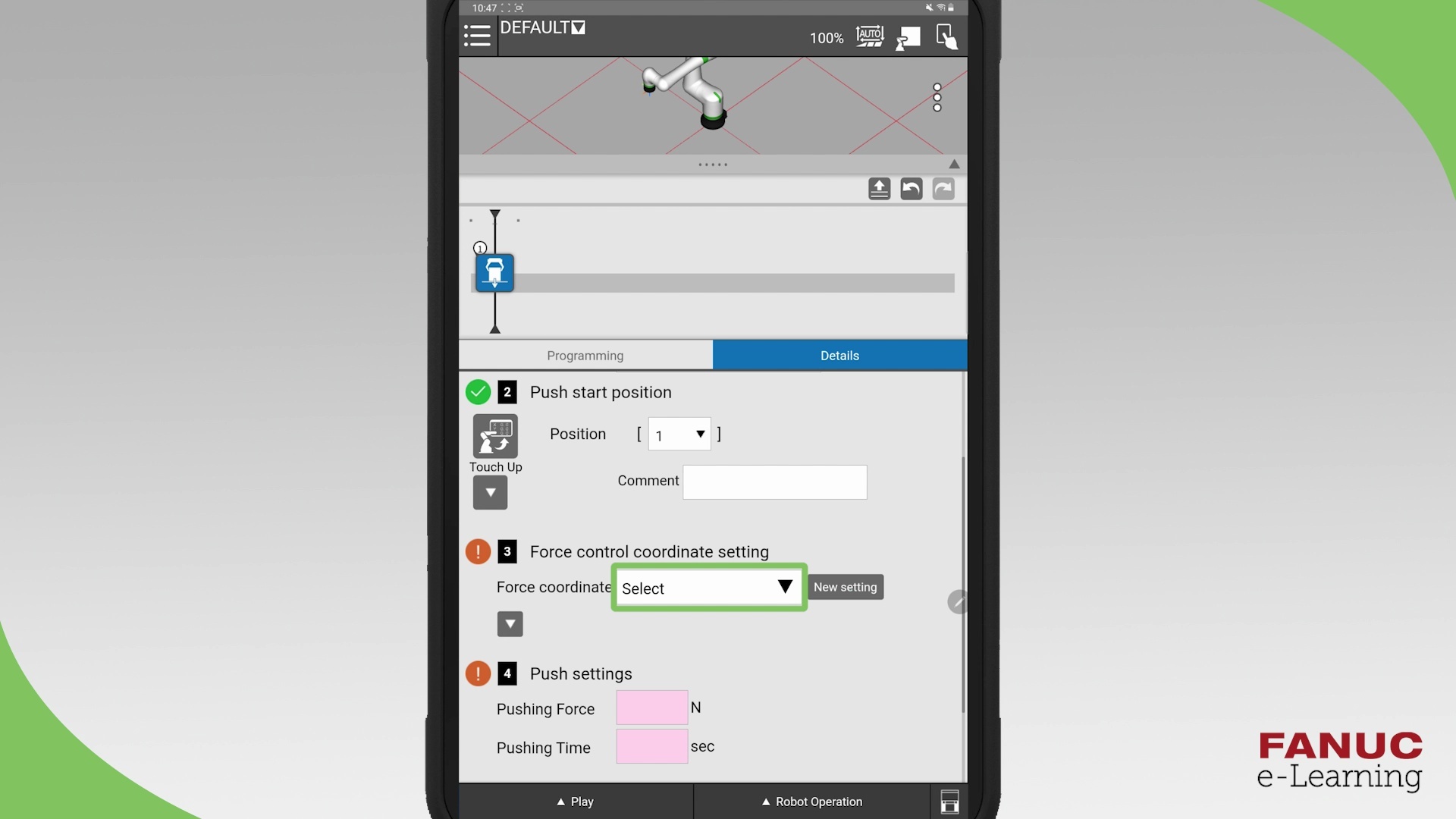 Force control part 1 push funcion