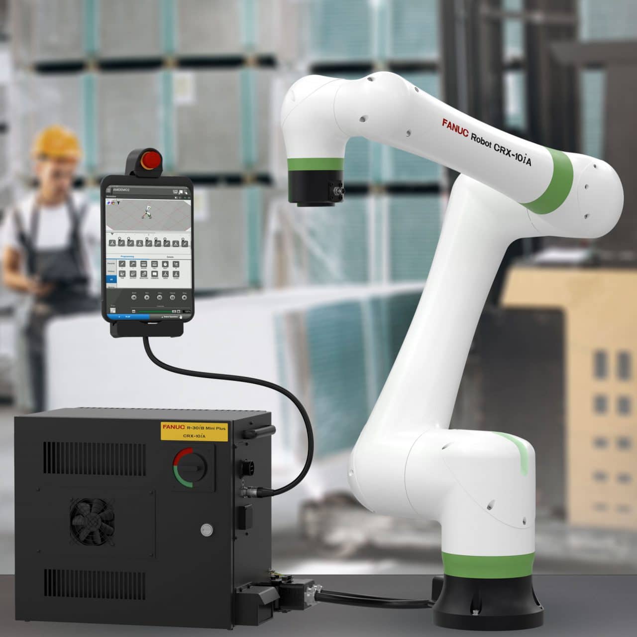 CRX Robot, Controller, Teach Pendant in factory